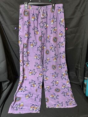 Life Is Good Purple Men's Pajama Bottoms with Skate Character Print